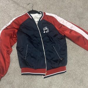 Scotch & Soda Dark Blue and Burgundy Bomber Jacket
